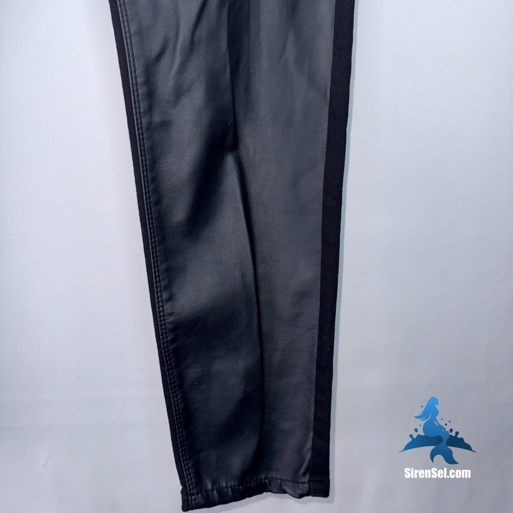 1225 NWT Chic Denim Skylar Corset Skinny Jeans Faux Leather Hybrid - 16S - Black - Picture 13 of 16